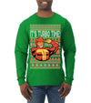 Turboman It's Turbo Time! Ugly Christmas Sweater Mens Long Sleeve Shirt