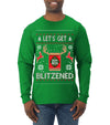 Let's Get Blitzened Rein Beer Ugly Christmas Sweater Mens Long Sleeve Shirt