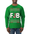 FJB Let's Go Brandon Chant Candy Cane Ugly Christmas Sweater Mens Long Sleeve Shirt