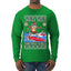 Santa Surfing Jingle Bells Christmas Swells Ugly Christmas Sweater Mens Long Sleeve Shirt