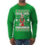 Hippie Santa Playing Guitar Peace Love Ugly Christmas Sweater Mens Long Sleeve Shirt