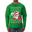 Ho Ho Ho Hold My Joint Weed Santa Smoking Ugly Christmas Sweater Mens Long Sleeve Shirt