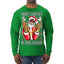 Black Santa Claus Gangster Bling Ho's In This House Ugly Christmas Sweater Mens Long Sleeve Shirt