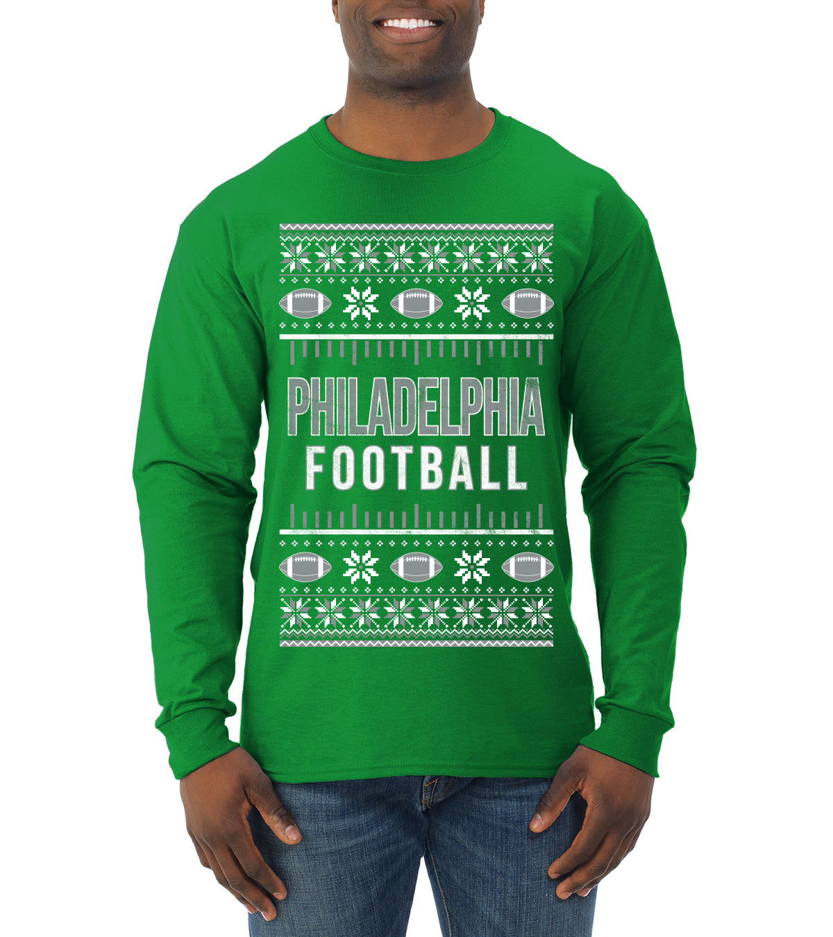 City of Philadelphia PHI American Football Fantasy Fan Ugly Christmas Sweater Unisex Crewneck Sweatshirt