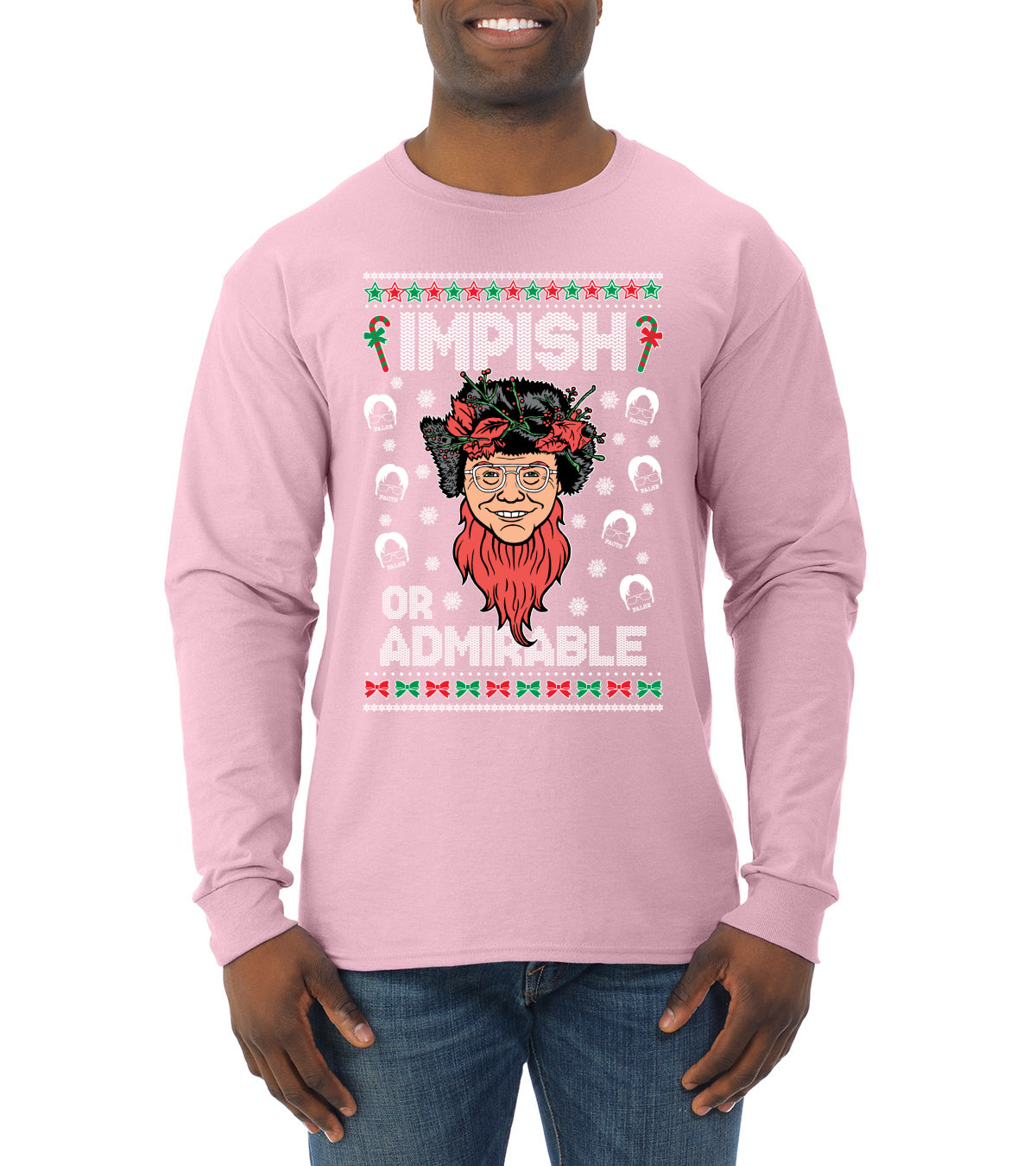 Impish or Admirable Dwight Schrute Ugly Christmas Sweater Mens Long Sleeve Shirt