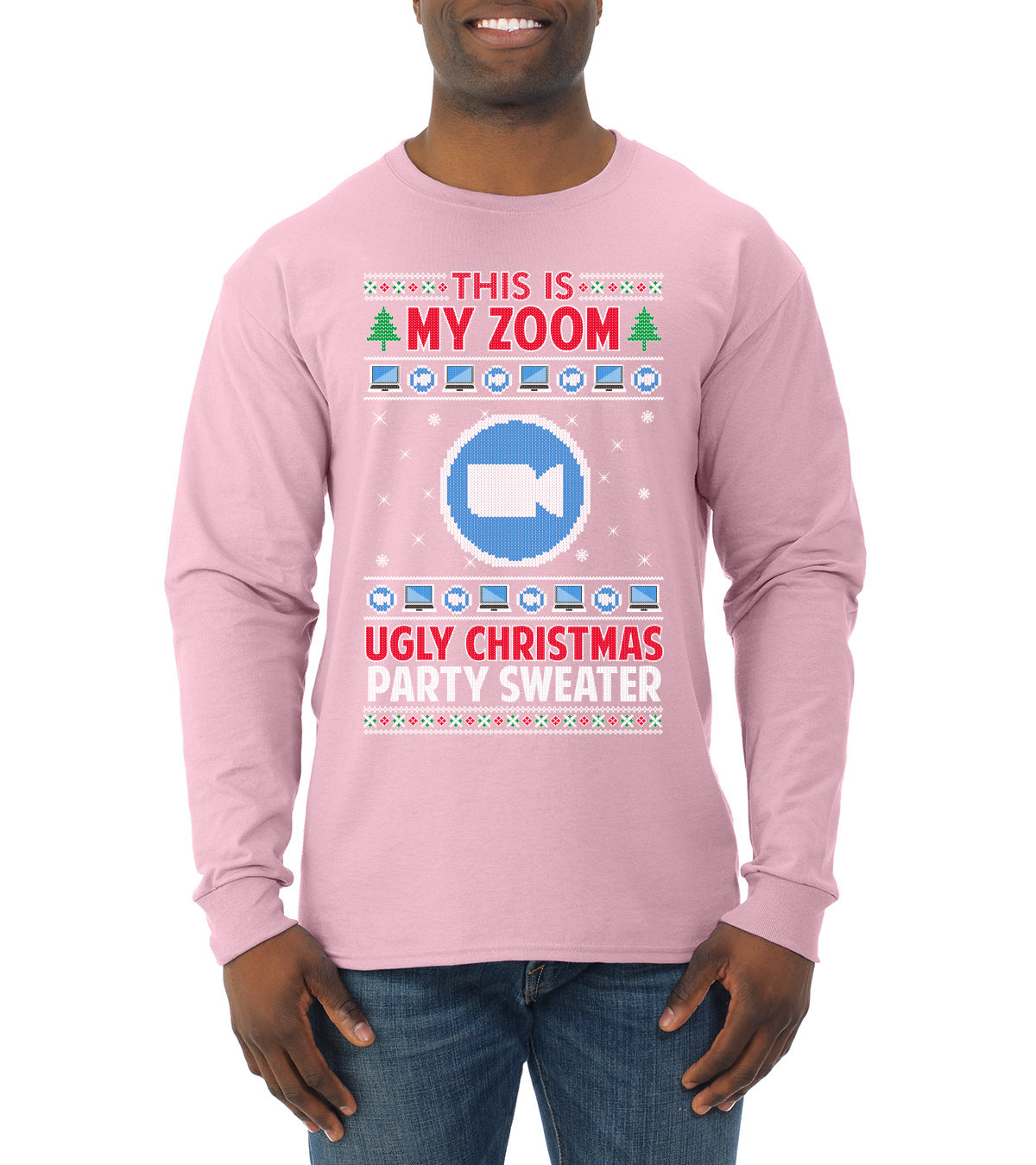 This Is My Zoom Ugly Christmas Party Sweater Ugly Christmas Sweater Mens Long Sleeve Shirt