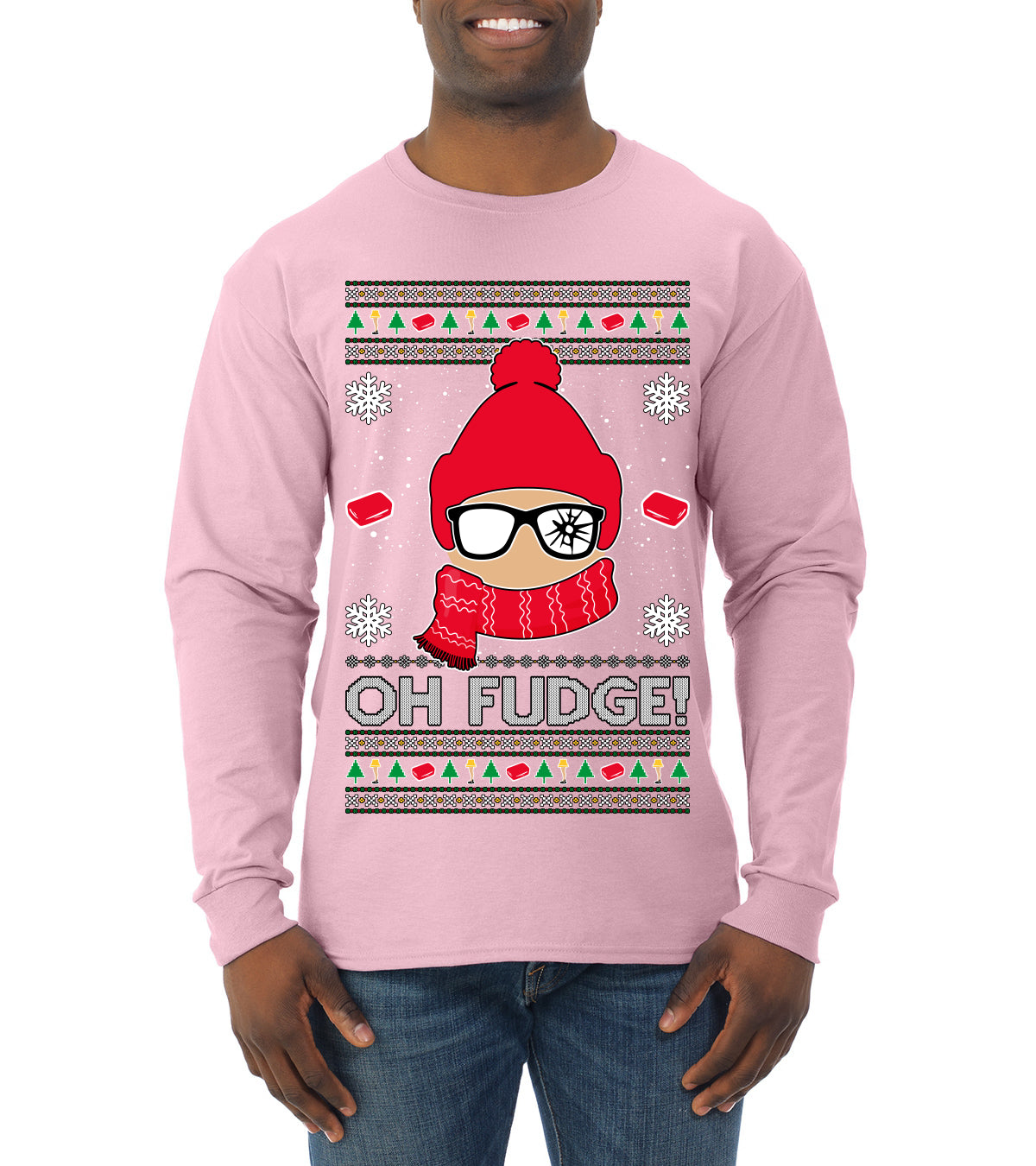 Oh Fudge Funny Story Ugly Christmas Sweater Mens Long Sleeve Shirt