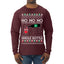Ho Ho Ho Whole Bottle Wine Spirits Ugly Christmas Sweater Mens Long Sleeve Shirt