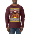 I Have A Big Package Meme Barry Wood Ugly Christmas Sweater Mens Long Sleeve Shirt