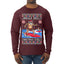Santa Surfing Jingle Bells Christmas Swells Ugly Christmas Sweater Mens Long Sleeve Shirt