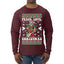 Hippie Santa Playing Guitar Peace Love Ugly Christmas Sweater Mens Long Sleeve Shirt