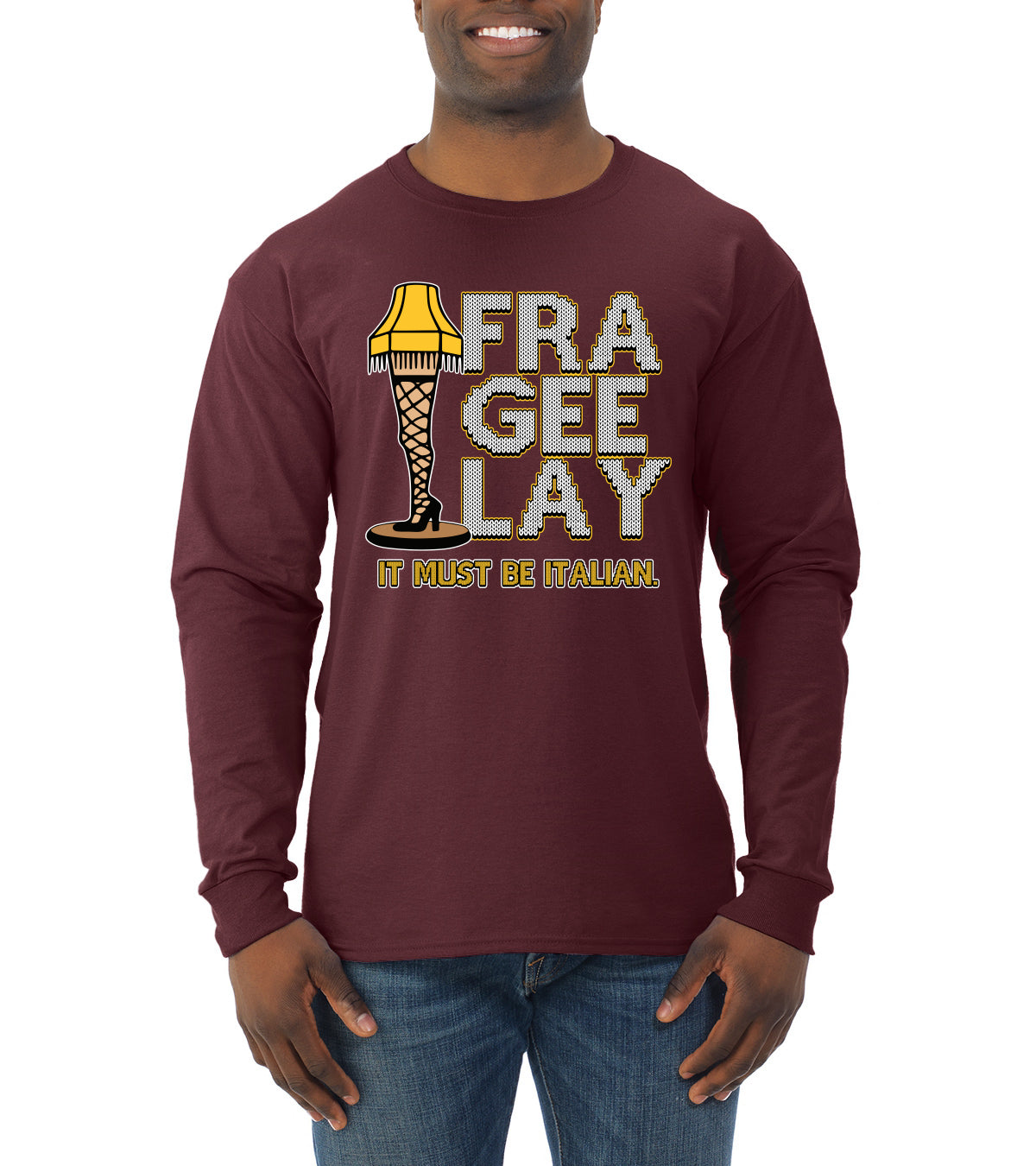 FRA-GEE-LAY Leg Lamp Story Christmas Mens Long Sleeve Shirt