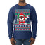 Yo Yo Yo Black Santa Ugly Christmas Sweater Mens Long Sleeve Shirt