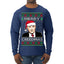 Merry Creedmas Office Humor TV  Ugly Christmas Sweater Mens Long Sleeve Shirt