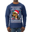 Twas The Nizzle Before Chrismizzle Gangster Dogg Rapper Ugly Christmas Sweater Mens Long Sleeve Shirt