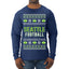 City of Seattle SEA American Football Fantasy Fan Ugly Christmas Sweater Unisex Crewneck Sweatshirt