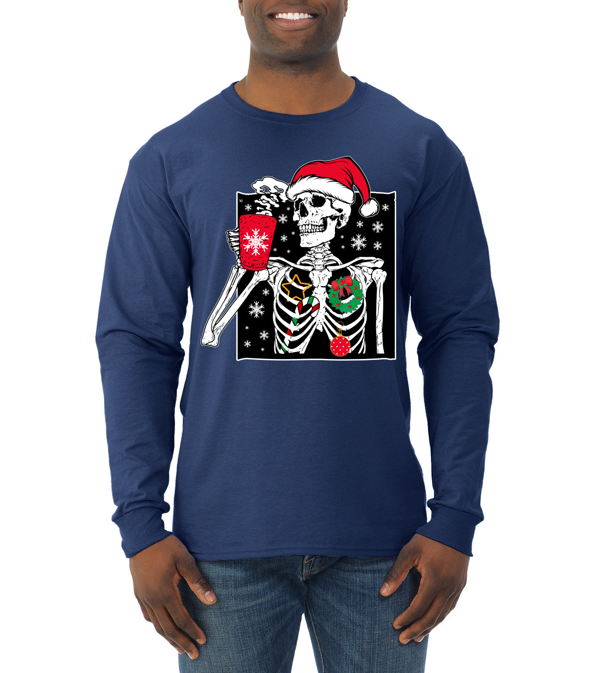 When You're Dead Inside But It's Christmas Christmas Mens Long Sleeve Shirt