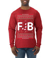 FJB Let's Go Brandon Chant Candy Cane Ugly Christmas Sweater Mens Long Sleeve Shirt