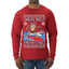Santa Surfing Jingle Bells Christmas Swells Ugly Christmas Sweater Mens Long Sleeve Shirt