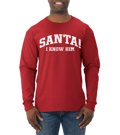 Vintage Movie Quote Santa! I Know Him Christmas Mens Long Sleeve Shirt