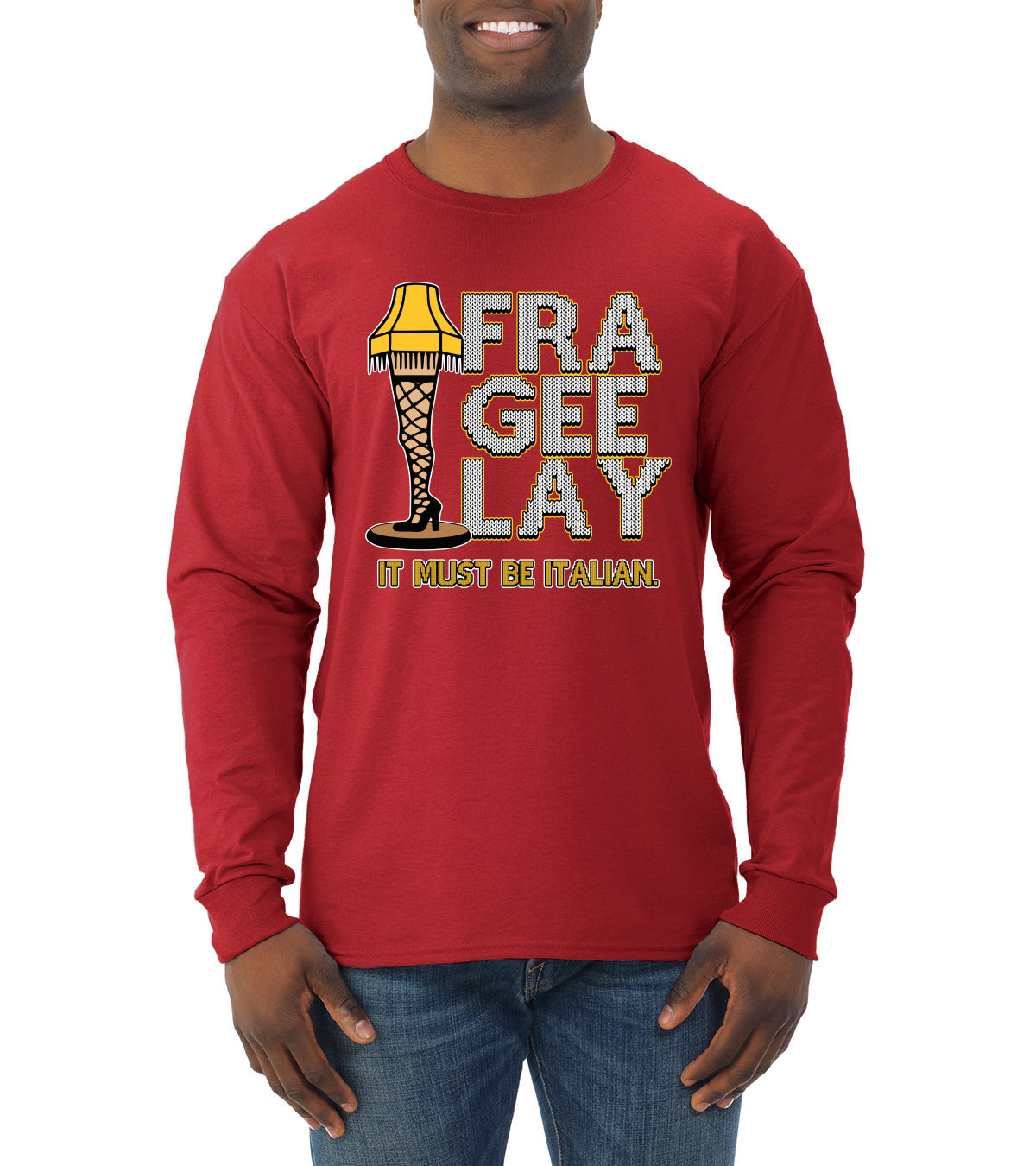 FRA-GEE-LAY Leg Lamp Story Christmas Mens Long Sleeve Shirt