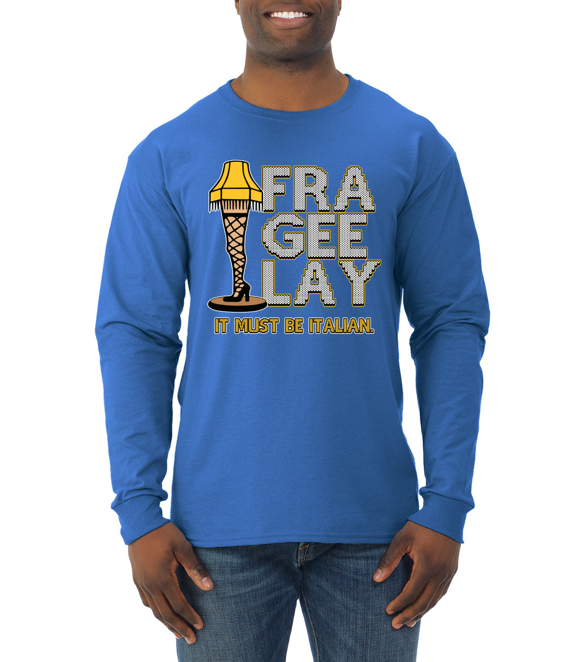 FRA-GEE-LAY Leg Lamp Story Christmas Mens Long Sleeve Shirt