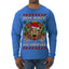 Merry Krampus Santa Folklore Figure Horror Ugly Christmas Sweater Mens Long Sleeve Shirt