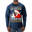 Bad Santa Fucking Santy Claus Ugly Christmas Sweater Mens Long Sleeve Shirt