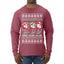 Holiday Spirits Drink Drank Drunk Snowmen Ugly Christmas Sweater Mens Long Sleeve Shirt