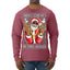 Black Santa Claus Gangster Bling Ho's In This House Ugly Christmas Sweater Mens Long Sleeve Shirt