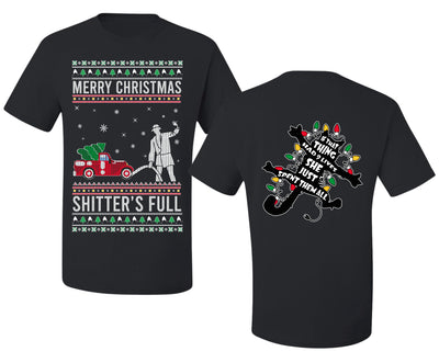 Christmas Vacation Merry Christmas Shitter's Full Ugly Christmas Front and Back Sweater Men's T-Shirt