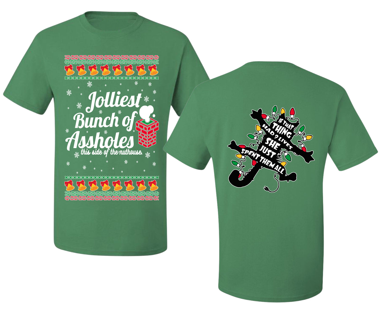 Jolliest Bunch of Assholes Xmas Movie Ugly Christmas Front and Back Sweater Men's T-Shirt
