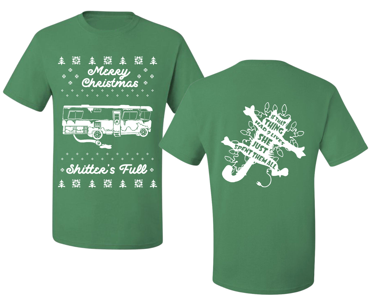 Merry Christmas Shitters Full Movie Quote Ugly Christmas Front and Back Sweater Men's T-Shirt