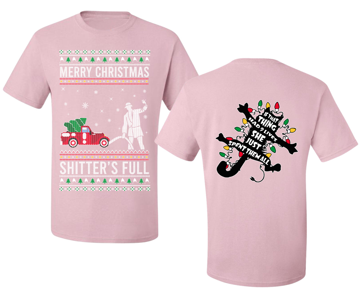 Christmas Vacation Merry Christmas Shitter's Full Ugly Christmas Front and Back Sweater Men's T-Shirt