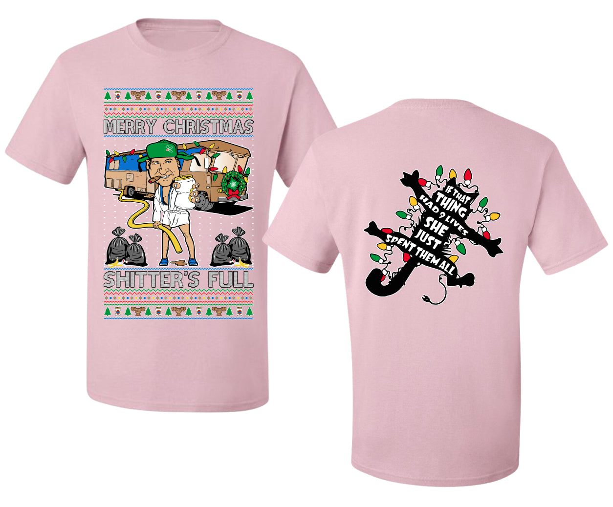 Merry Christmas Shitter's Full Ugly Christmas Front and Back Sweater Men's T-Shirt