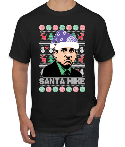 Santa Mike Michael Scott The Office Ugly Christmas Sweater Men's Graphic T-Shirt