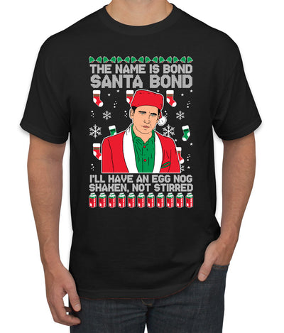 Michael Scott The Name is Bond Santa Bond Ugly Christmas Sweater Men's Graphic T-Shirt