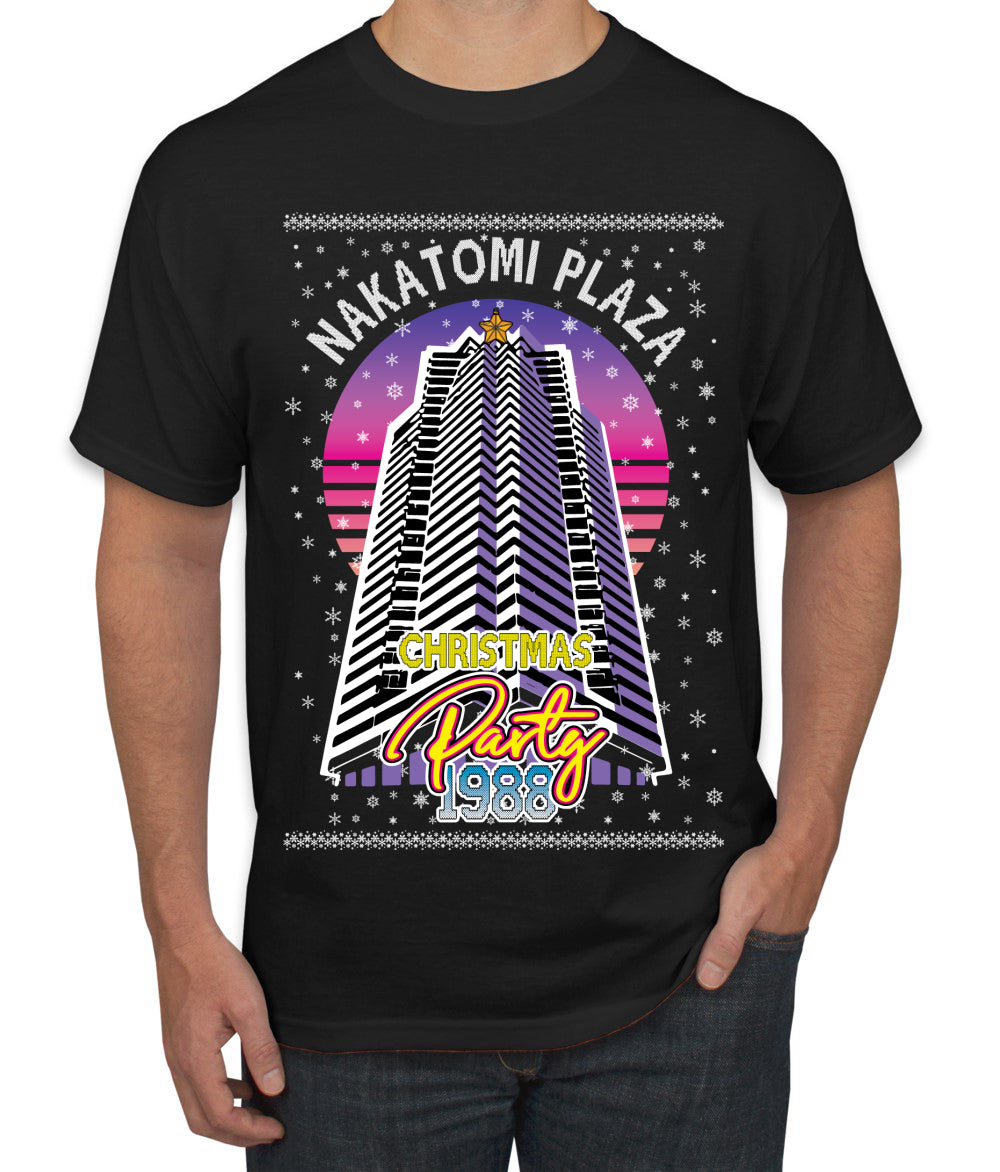 Retro Nakatomi Plaza 1988 Holiday Party Ugly Christmas Sweater Men's T-Shirt