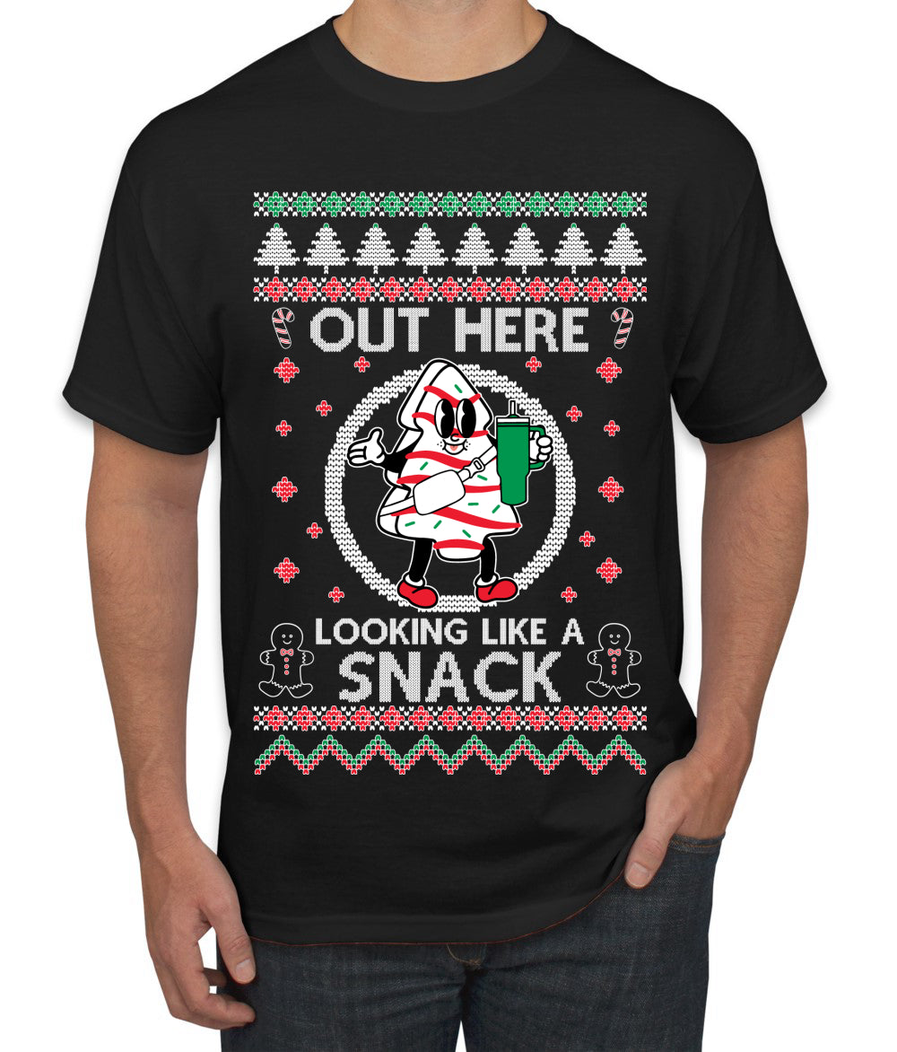 Out Here Looking Like A Snack Cookie Ugly Christmas Sweater Men's T-Shirt