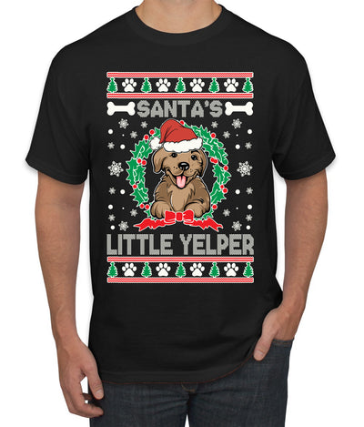 Santa's Little Yelper Christmas Men's Graphic T-Shirt