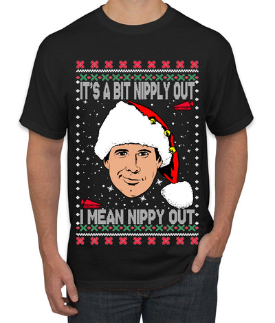 Clark Grizwald It's A Bit Nipply Out Ugly Christmas Sweater Men's Graphic T-Shirt