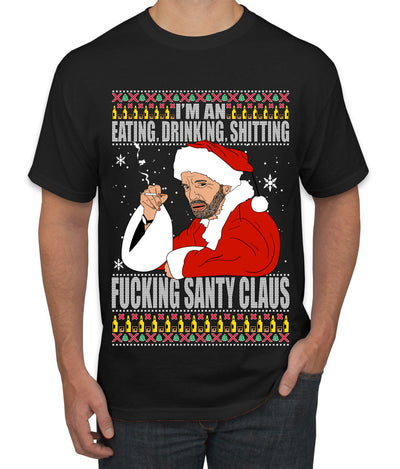 Bad Santa Fucking Santy Claus Ugly Christmas Sweater Men's Graphic T-Shirt