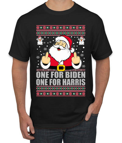 One For Biden One For Harris Santa Ugly Christmas Sweater Men's Graphic T-Shirt