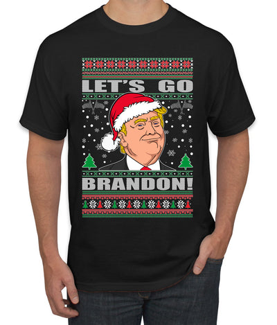 Let's Go Brandon Funny Santa Hat Ugly Christmas Sweater Men's Graphic T-Shirt