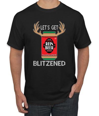 Let's Get Blitzened Christmas Men's Graphic T-Shirt