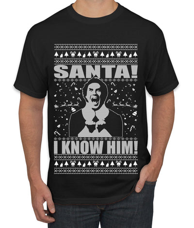 Buddy The Elf Santa! I Know Him Ugly Christmas Sweater Men's Graphic T-Shirt