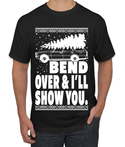 Fanily Vacation Bend Over & I'll Show You Ugly Christmas Sweater Men's Graphic T-Shirt