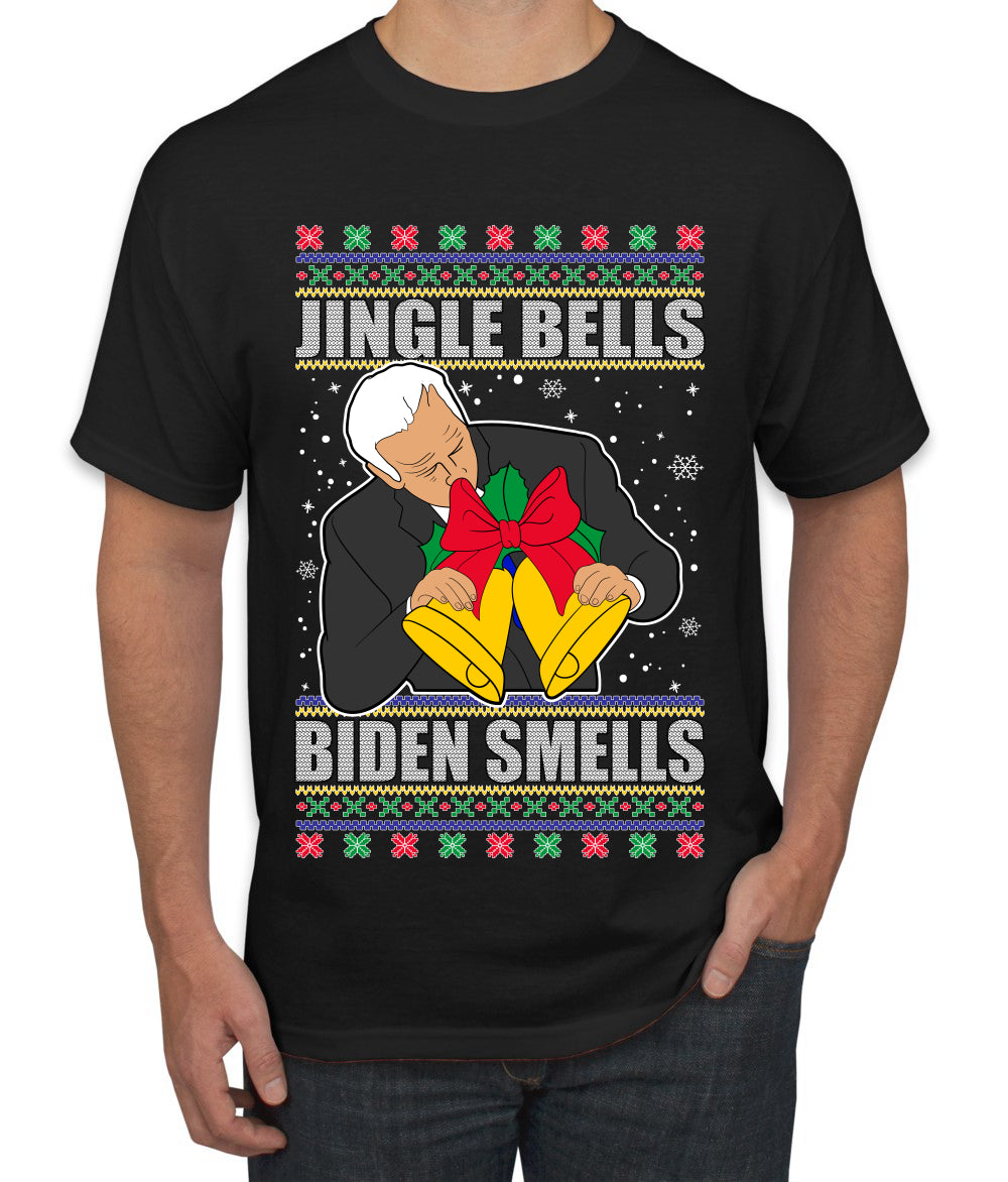 Jingle Bells Biden Smells Ugly Christmas Sweater Men's Graphic T-Shirt