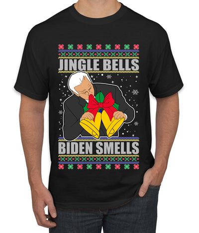Jingle Bells Biden Smells Ugly Christmas Sweater Men's Graphic T-Shirt