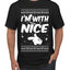 I'm With Nice Individual Couples Ugly Christmas Sweater Men's Graphic T-Shirt